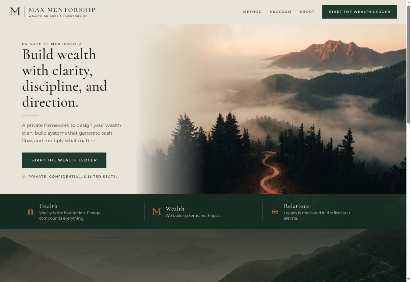 Max Mentorship — website preview
